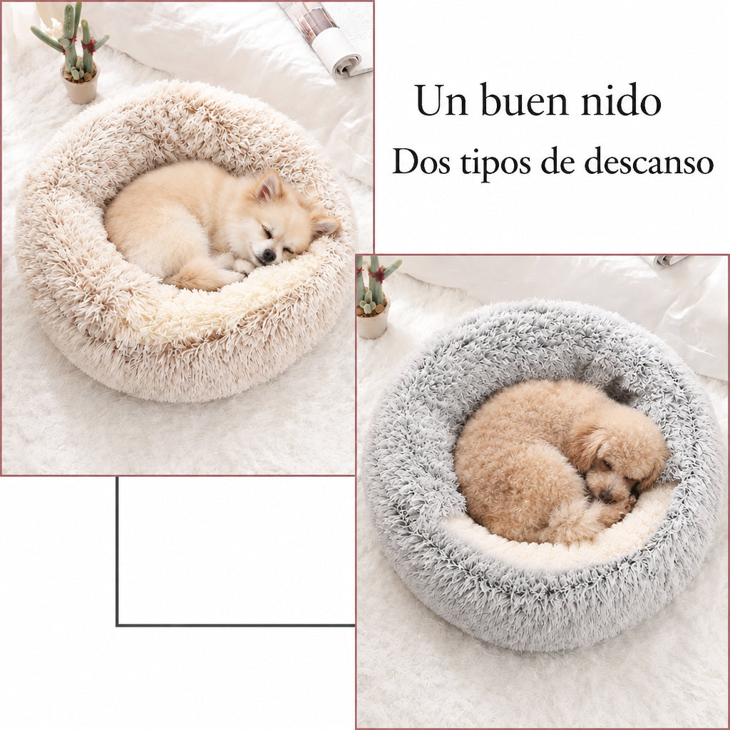 🐾 Cama Nido Redonda Antifrío ✨ El Refugio Más Suave y   Acogedor para tu Perro