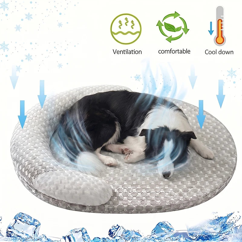 Cama Refrescante y Transpirable con Efecto Frío para Perros y Gatos