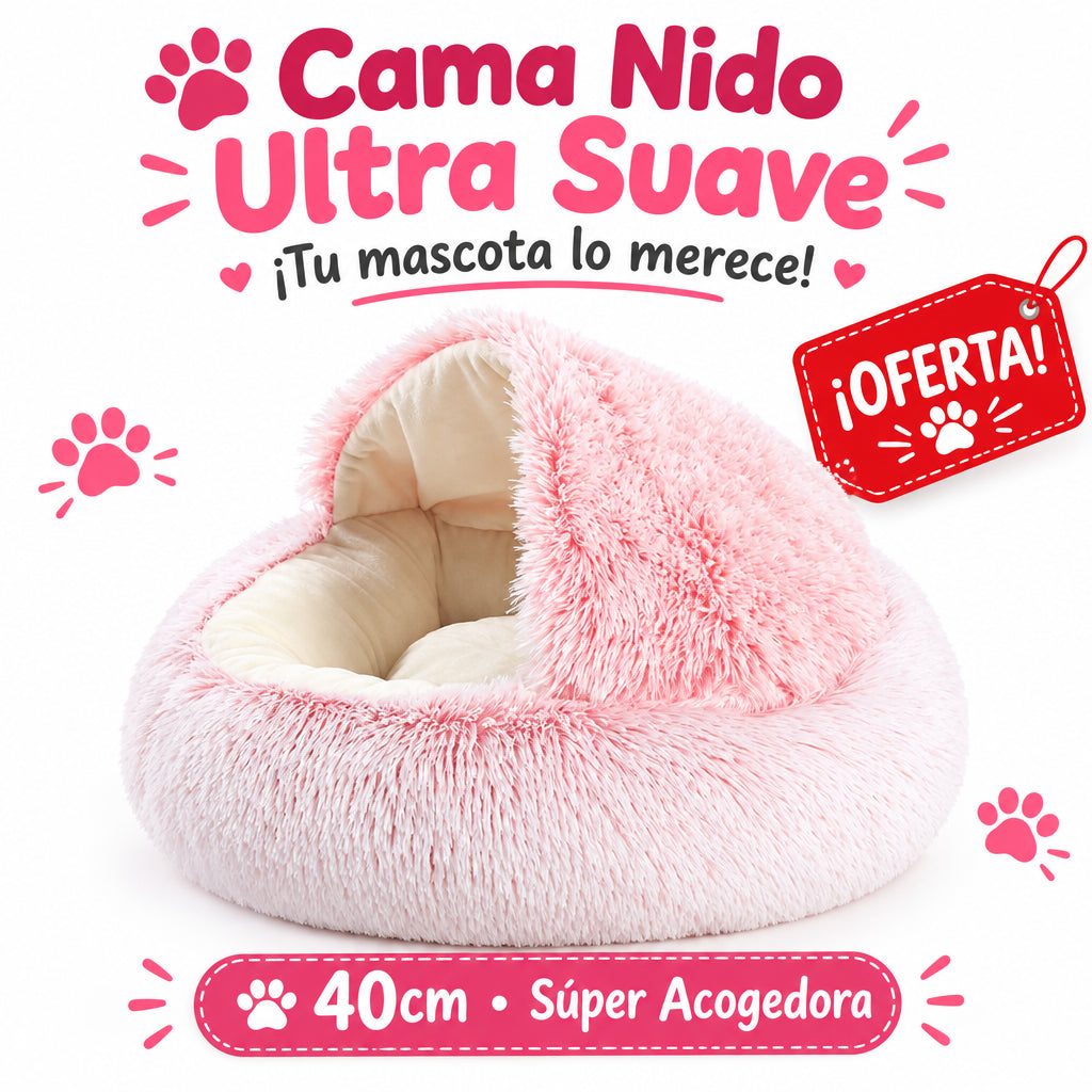 🐾 Cama Nido Redonda Antifrío ✨ El Refugio Más Suave y   Acogedor para tu Perro