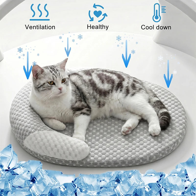 Cama Refrescante y Transpirable con Efecto Frío para Perros y Gatos