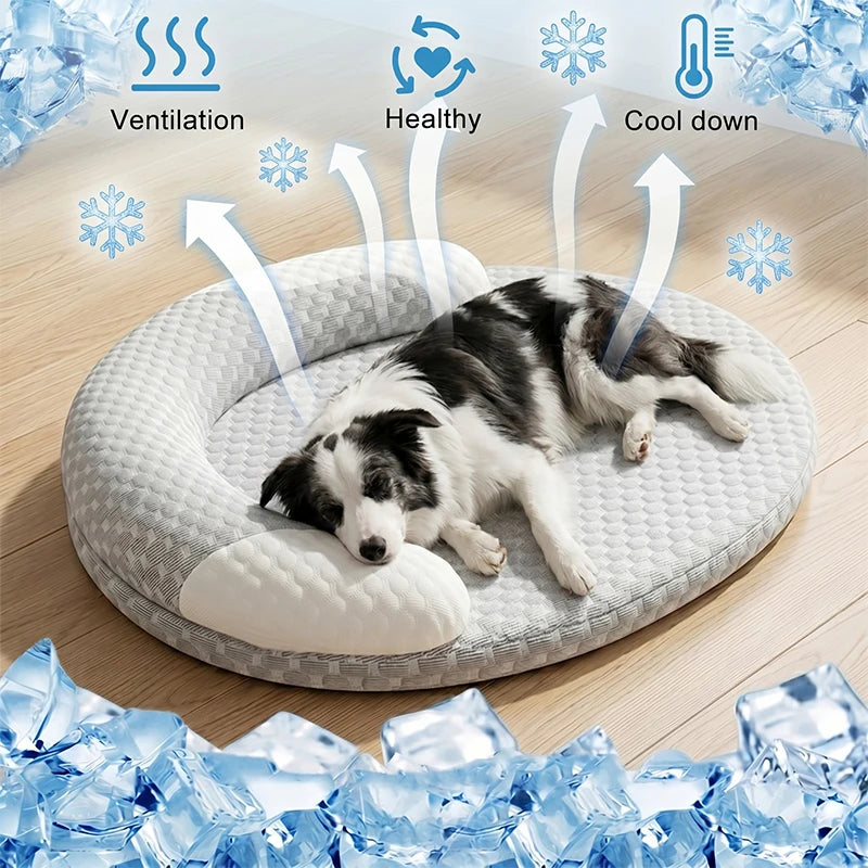 Cama Refrescante y Transpirable con Efecto Frío para Perros y Gatos